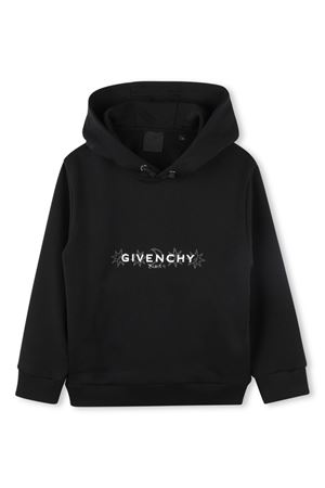 Felpa in misto cotone biologico nero GIVENCHY KIDS | H3069909B